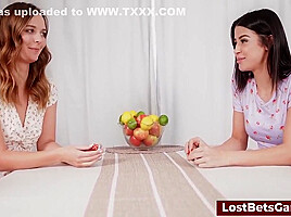 After Winning A Strip Game, She Was Tied To The Bed And Made To Cum