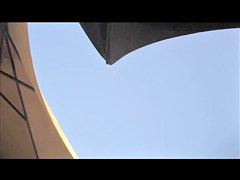 Amateur upskirt with panty flash between stretched legs