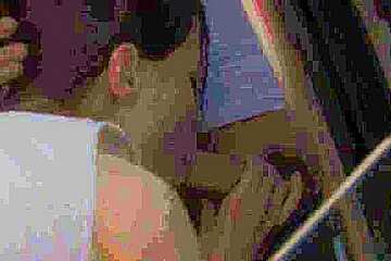 Amazing babysitter threesome in the car