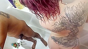 BBCTatDaddy fucks sexy tattooed pawg in shower