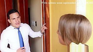 Babysitter takes a facial
