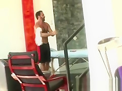 Bearded guy goes for a massage
