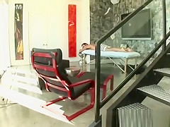 Bearded guy goes for a massage