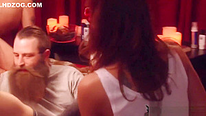 Bizarre couple strips down in the living room during meet and greet