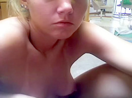 Blonde immature naked posing at home