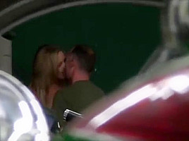 Chubby redhead teen 18+ mature SBBW bitch in femdom threesome in the park