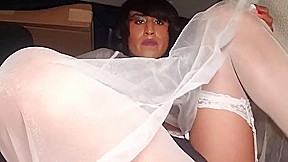 Crossdresser alexpunkprincess in White Bride Lingerie Scene 01 1080p30fps