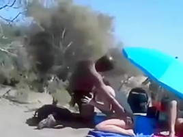 Cuckold Wife At A Beach With Many Onlookers