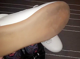 Cum on worn flats and sandals