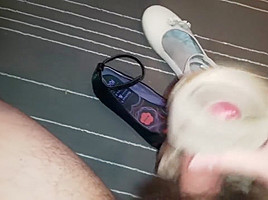 Cum on worn flats and sandals