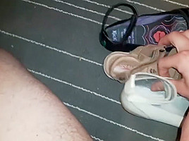 Cum on worn flats and sandals