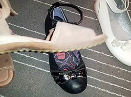 Cum on worn flats and sandals