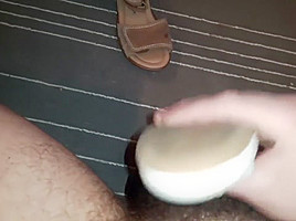 Cum on worn flats and sandals