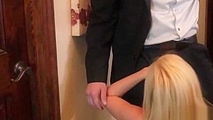 Curvy blonde angel enjoying a cock ride