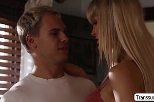 Cute Dude Bareback Fucks Friends Shemale