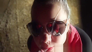 Dirty Talking Cum Loving GF Suck Dick Outside At Night In Headlights+Facial