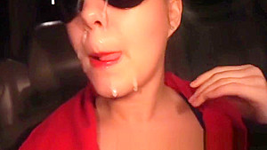 Dirty Talking Cum Loving GF Suck Dick Outside At Night In Headlights+Facial