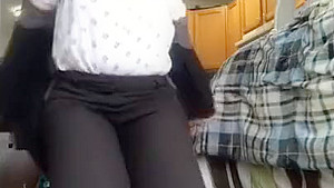 Dressed up Professional, Strips and Fingers Herself