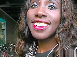 Ebony German Rides Cock