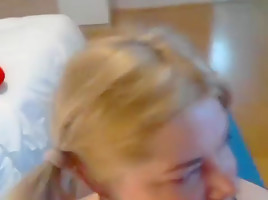 Fat girl in pig tails getting a rough facefuck   