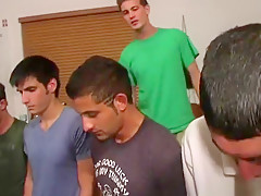 Frat twink assfingering and fucking in group