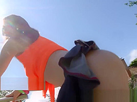 Give Me Pink Sweet girl riding a big dildo