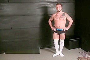 HUSG David 1 l beefy Step daddy in white stockings posing