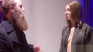 Hipster and his wife swing with a group