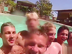 Horny Group of Gays Fucking Hard in Pool