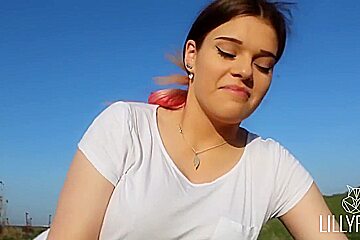 Horny teen 18+ Sucks Cock Outdoors