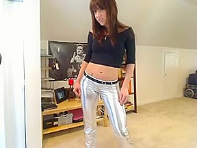 Hotty in silver leggings