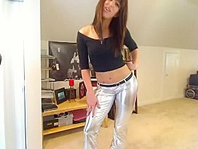 Hotty in silver leggings