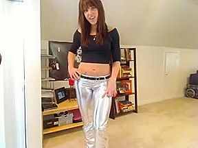 Hotty in silver leggings