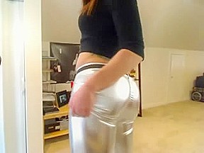 Hotty in silver leggings