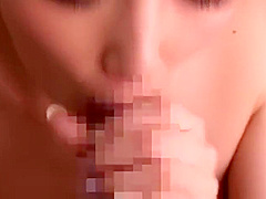 Incredible stubbly Japanese Kaede Fuyutsuki is getting a shot of cum on her face
