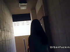 Innocent Busty Cutie Fucks In Public For Cash