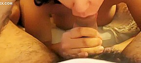 Italian amateur girl with big tits gives an excellent blowjob