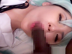Japanese asian cosplaybabe creampie with bbc