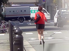 Japanese women expose pussies while peeing in public