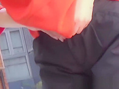 Japanese women expose pussies while peeing in public