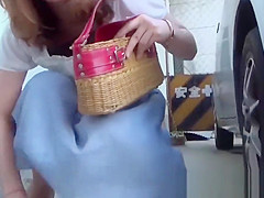 Japanese women expose pussies while peeing in public