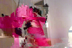 Jess Silk Riding Dildo In Pink Satin Robe And Hot Pink Nightie With Red Wig