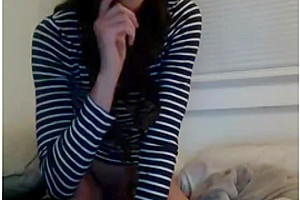 Katie jerks off her big cock