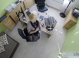 LOAN4K  Nice young lady gives a head and spreads legs in loan office
