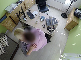LOAN4K  Nice young lady gives a head and spreads legs in loan office