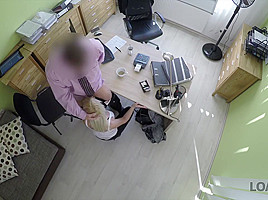 LOAN4K  Nice young lady gives a head and spreads legs in loan office