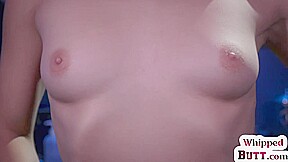 Latex punishing busty MILF teases trapped hairy dyke