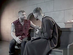 Latino & White Guy Forces White Gay Bear to Fuck