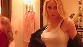 Lesbian play in dept store changing roim