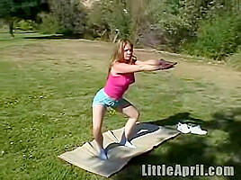 Little april masturbates solo